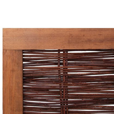 Willow Hurdle Fence Panel Framed Handwoven 6ft x 3ft - 5