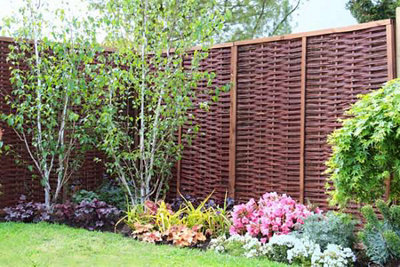 Willow Hurdle Fence Panel Framed Handwoven 6ft x 4.5ft - 3