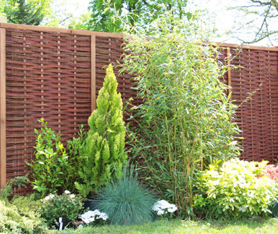 Willow Hurdle Fence Panel Framed Handwoven 6ft x 4.5ft - 5