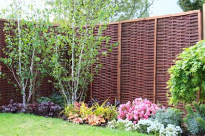 Willow Hurdle Fence Panel Framed Handwoven 6ft x 4.5ft - 6