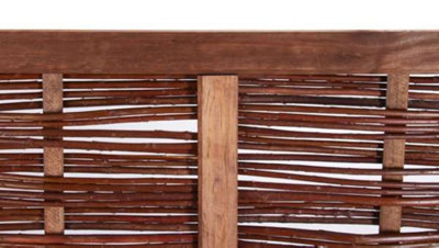 Willow Hurdle Fence Panel Framed Handwoven 6ft x 6ft - 4