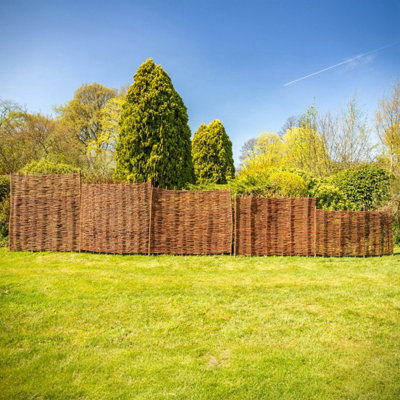 Willow Hurdle Fence Panel Premium Weave Woven Screening  6ft x 3ft