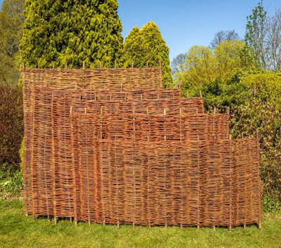 Willow Hurdle Fence Panel Premium Weave Woven Screening  6ft x 3ft - 3