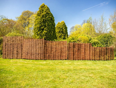 Willow Hurdle Fence Panel Premium Weave Woven Screening  6ft x 3ft