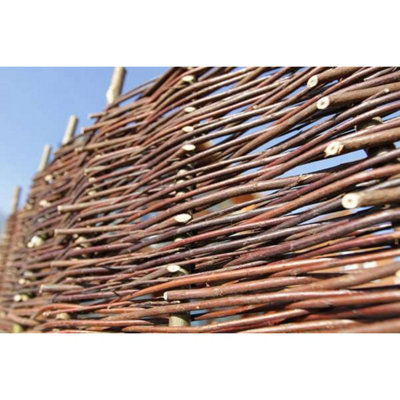 Willow Hurdle Fence Panel Premium Weave Woven Screening  6ft x 3ft - 4