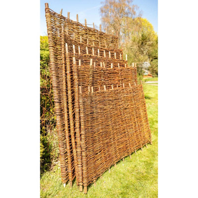 Willow Hurdle Fence Panel Premium Weave Woven Screening  6ft x 3ft - 7
