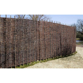 Willow Hurdle Fence Panel Premium Weave Woven Screening  6ft x 4ft 6in