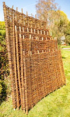 Willow Hurdle Fence Panel Premium Weave Woven Screening  6ft x 5ft - 4