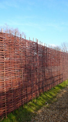 Willow Hurdle Fence Panel Premium Weave Woven Screening  6ft x 5ft - 6