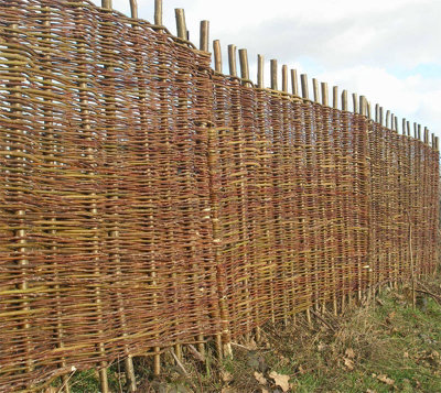 Willow Hurdle Fence Panel Premium Weave Woven Screening  6ft x 5ft - 9