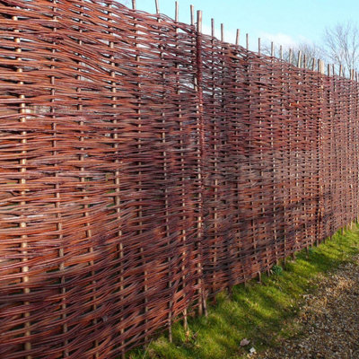 Willow Hurdle Fence Panel Premium Weave Woven Screening  6ft x 6ft