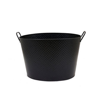 Willow Large Fireside Log Bucket Iron Oval Opening Black Matte Finish - 6