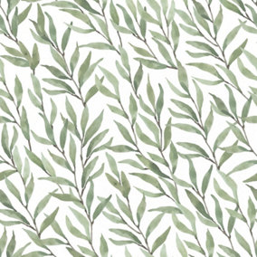 Willow Leaf Wallpaper In Green