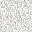 Willow Leaf Wallpaper In Grey on White