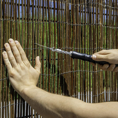 Willow Natural Garden Fence Screening Roll Privacy Border Sun Protection 4m x 1m - 7