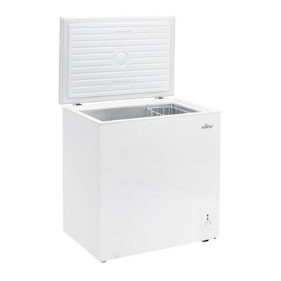 Willow W198CFW 199L Freestanding Chest Freezer with Removable Storage Basket, Adjustable Thermostat, Low Noise - White