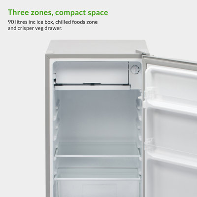 Willow W48UFIS 101L Under Counter Fridge with Reversible Door, Chill Box - Silver