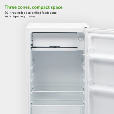 Willow W48UFIW 101L Under Counter Fridge with Reversible Door, Chill Box - White