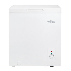 Willow W66CFW Freestanding 66L Chest Freezer with Removable Storage Basket, Suitable for Outbuildings and Garages - White