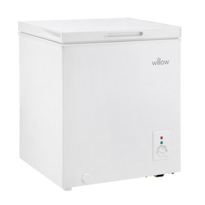 Willow W66CFW Freestanding 66L Chest Freezer with Removable Storage Basket, Suitable for Outbuildings and Garages - White