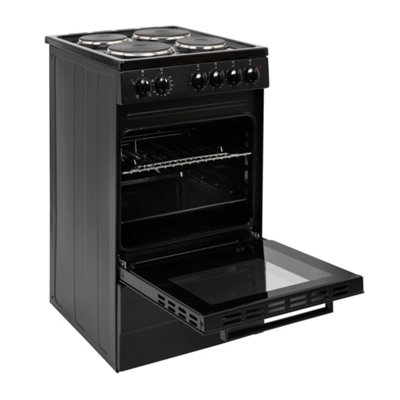 Willow WE50SSB 62L Black Freestanding Single Cavity Electric Cooker