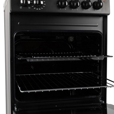Willow WE50SSB 62L Black Freestanding Single Cavity Electric Cooker