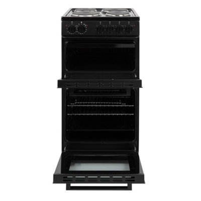Willow WE50TSB 62L Black Freestanding Twin Cavity Electric Cooker