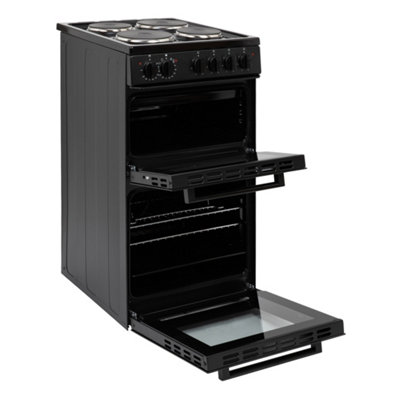 Willow WE50TSB 62L Black Freestanding Twin Cavity Electric Cooker