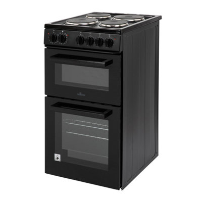 Willow WE50TSB 62L Black Freestanding Twin Cavity Electric Cooker