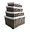 Willow Wicker Wider Big Deep Nursery Organiser Storage Xmas Hamper Basket Lined Oak,Set of 2 Extra Large