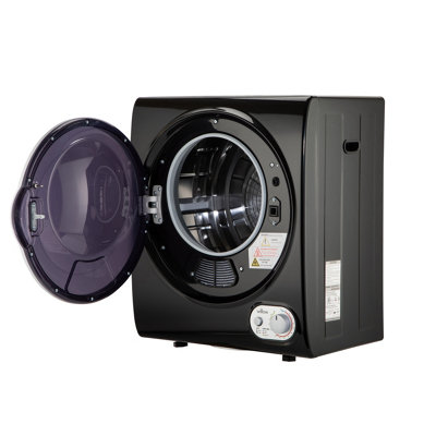Willow WTD25B 2.5kg Compact Vented Dryer, Front Loading with Child Lock, Crease Guard, 2 Year Warranty - Black