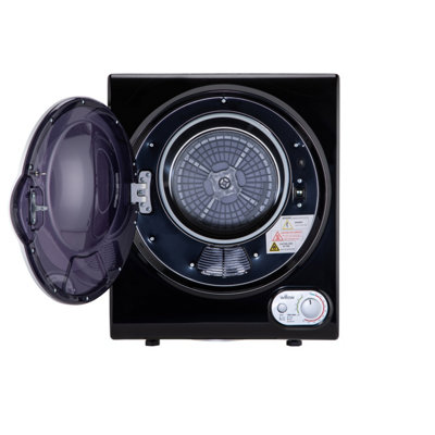 Willow WTD25B 2.5kg Compact Vented Dryer, Front Loading with Child Lock, Crease Guard, 2 Year Warranty - Black