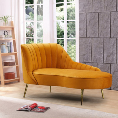 Mustard yellow best sale chaise lounge