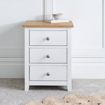 Wilmslow White 3 Drawer Bedside Table