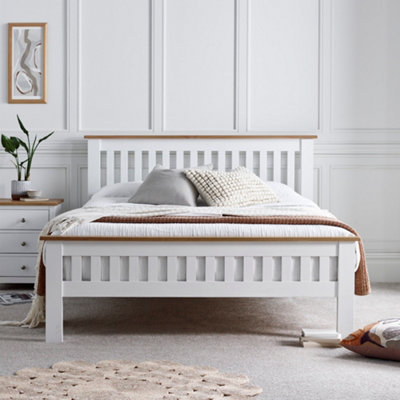 Wooden double store bed base only