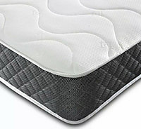 Wilson Beds - 2ft6 SMALL Single Basic Quilted Hybrid Spring Mattress With A Layer Of Memory Foam And A Black Border