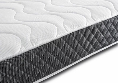 Wilson Beds - 3ft Single Superior Depth 9" Quilted Hybrid Spring Mattress With A Layer Of Memory Foam And A Black Border