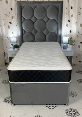 Wilson Beds - 3ft Single Superior Depth 9" Quilted Hybrid Spring Mattress With A Layer Of Memory Foam And A Black Border