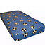 Wilson Beds - 4" (10cm) Deep 2ft6 Small Single Blue Football All Firm Reflex Foam Kids Thin Mattress