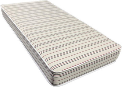 Wilson Beds - 4" (10cm) Deep 2ft6 Small Single Contract Cotton Stripe All Reflex Firm Foam Thin Kids Mattress