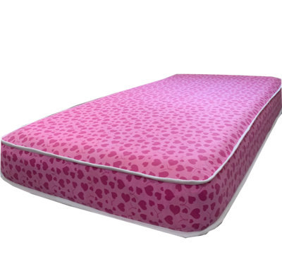 Wilson Beds - 4" (10cm) Deep 2ft6 Small Single Hot Pink Hearts Firm All Reflex Foam Kids Thin Mattress