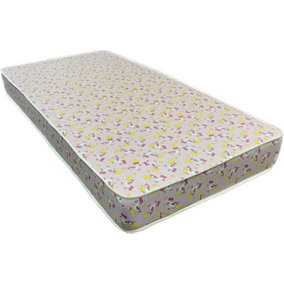 Wilson Beds - 4" (10cm) Deep 3ft Single Pink Unicorns Firm All Reflex Foam Kids Thin Mattress