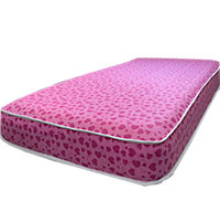 Wilson Beds - 4" (10cm) Deep European Single 90x200cm Hot Pink Hearts Firm All Reflex Foam Kids Thin Mattress
