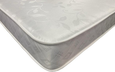 Wilson Beds - 4" (10cm) Deep European Single 90x200cm White Damask All Reflex Firm Foam Kids Thin Mattress