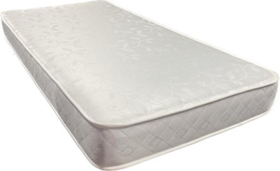 Wilson Beds - 4" (10cm) Deep European Single 90x200cm White Damask All Reflex Firm Foam Kids Thin Mattress
