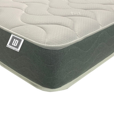 Wilson Beds - Basic 6.5" Deep 3ft Single Quilted Longwave, Hybrid Spring Mattress With A Layer Of Memory Foam And A Grey Border