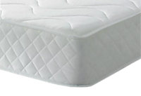 Wilson Beds - Basic 6.5" Deep 4ft6 Double All White Quilted Longwave Design, Hybrid Spring Mattress With A Layer Of Memory Foam