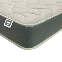 Wilson Beds - Basic 6.5" Deep 4ft6 Double Quilted Longwave, Hybrid Spring Mattress With A Layer Of Memory Foam And A Grey Border