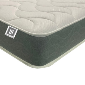 Wilson Beds - Basic 6.5" Deep 4ft6 Double Quilted Longwave, Hybrid Spring Mattress With A Layer Of Memory Foam And A Grey Border