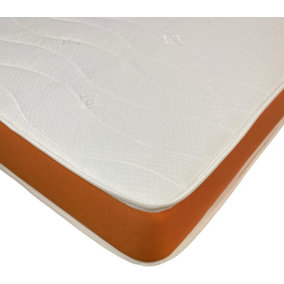 Wilson Beds Limited - 2ft6 SMALL Single Rainbow Kids Basic Orange Quilted Conventional Foam Free Spring Mattress